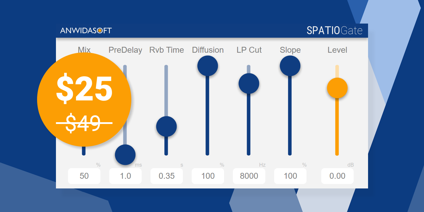 SPATIOGate-$25 SPATIO Gate Reverb Plugin Intro Price