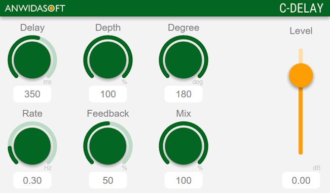 ANWIDA Soft C-Delay, VST, AU chorus delay plugin for PC and Mac
