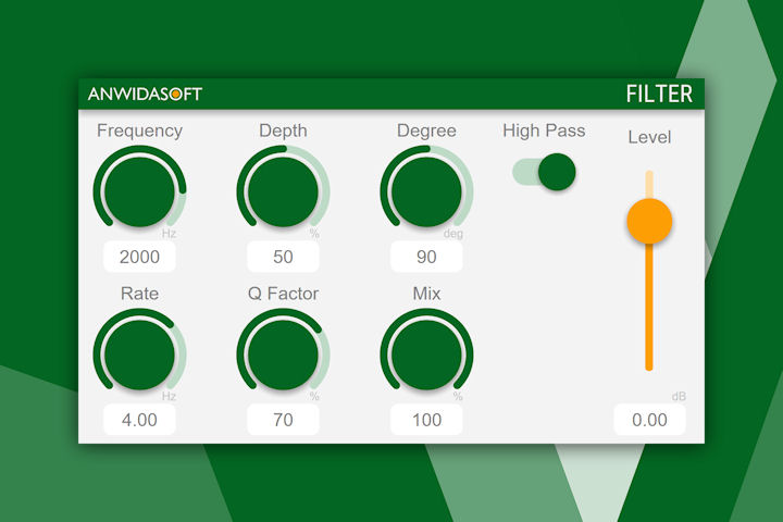 ANWIDA Soft VST, AU Filter plugin for Windows and macOS