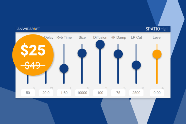 SPATIOHall-$25 SPATIO Hall Reverb Plugin (VST, VST3, AU)