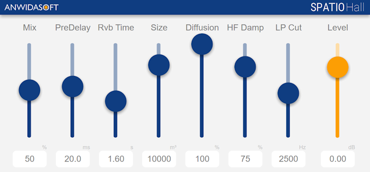 SPATIO Hall Reverb Plugin (VST, VST3, AU)