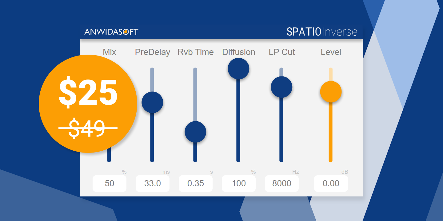 SPATIO Inverse Reverb Plugin Intro Price